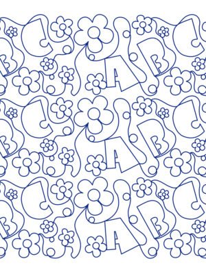 ABC Garden longarm quilting pattern alphabet edge to edge digital pantograph