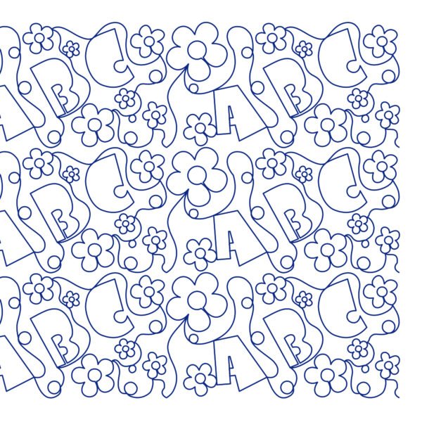 ABC Garden longarm quilting pattern alphabet edge to edge digital pantograph