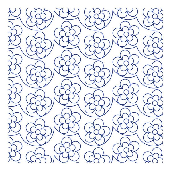 Spring Blossom longarm quilting pattern floral edge to edge digital pantograph