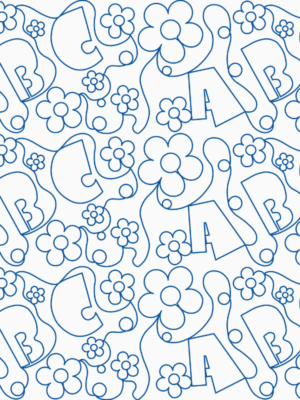 abcdario ABC Garden alphabet longarm quilting pattern for baby quilts