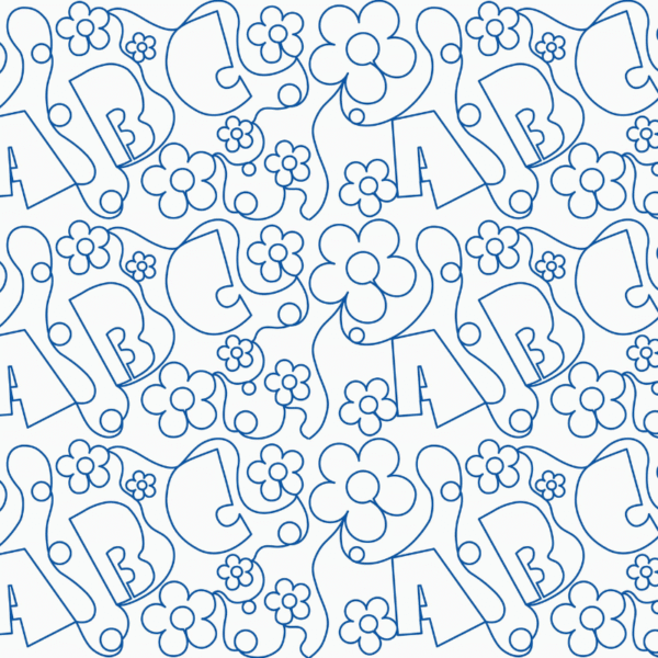abcdario ABC Garden alphabet longarm quilting pattern for baby quilts
