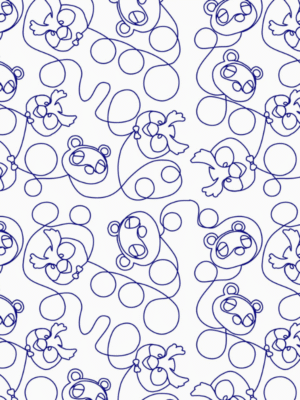 Animals longarm quilting pattern edge to edge digital pantograph for children's quilts