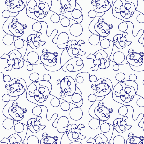 Animals longarm quilting pattern edge to edge digital pantograph for children's quilts