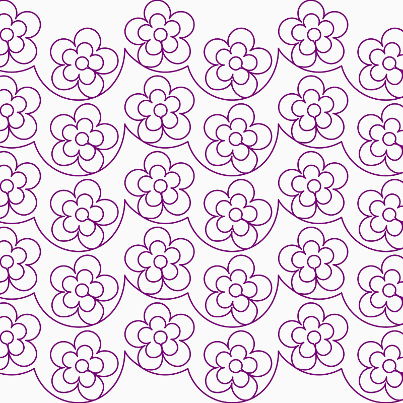 Primavera patrón digital de acolchado longarm floral – Digital Harmony Quilting