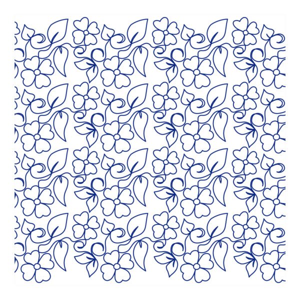 Julia's Garden longarm quilting pattern floral edge to edge digital pantograph