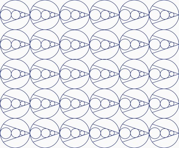 LUNA Luna modern circle geometric longarm quilting pattern with diagonal line detail