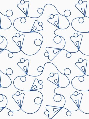 Dancing Triangles playful triangle longarm quilting pattern for baby and kids quilts