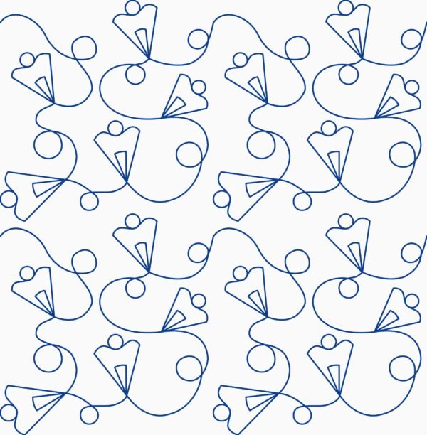 Dancing Triangles playful triangle longarm quilting pattern for baby and kids quilts