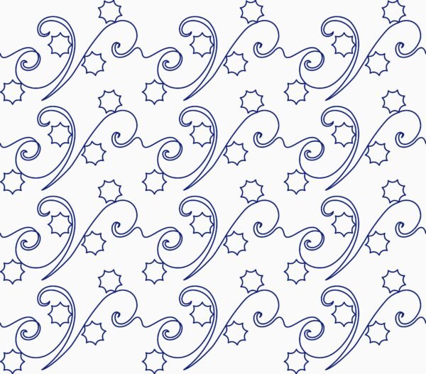 ARONIA elegant scroll star longarm quilting pattern edge to edge design