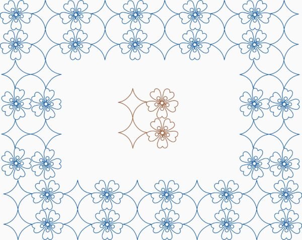 Sunset digital longarm quilting border pattern