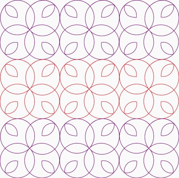 modern interlocking circle longarm quilting pattern edge to edge design