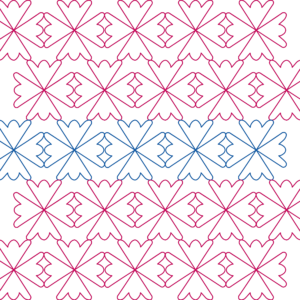 patrón de acolchado longarm floral – Flor Estrellada (E2E y sashing