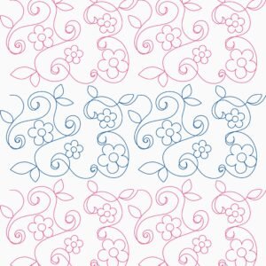 Lily patrón digital de acolchado longarm floral E2E