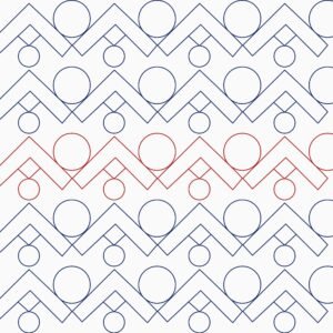 "Poncho continuous geometric quilting pattern, popular among clients for its beautiful finish on quilts.