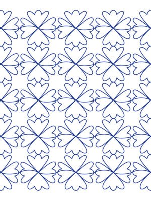 Star Flower longarm quilting pattern edge to edge digital pantograph