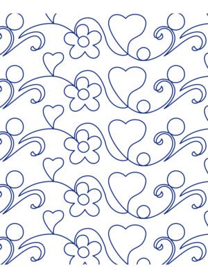 Summer longarm quilting pattern edge to edge digital pantograph