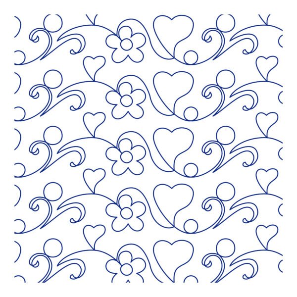 Summer longarm quilting pattern edge to edge digital pantograph