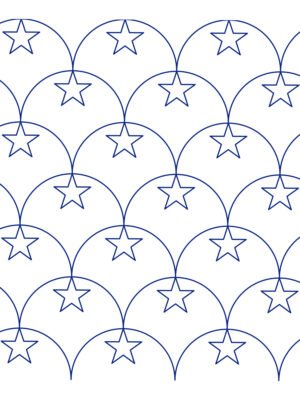 clamshell-with-star-longarm-quilting-pattern Clamshell with Star longarm quilting pattern edge to edge digital pantograph