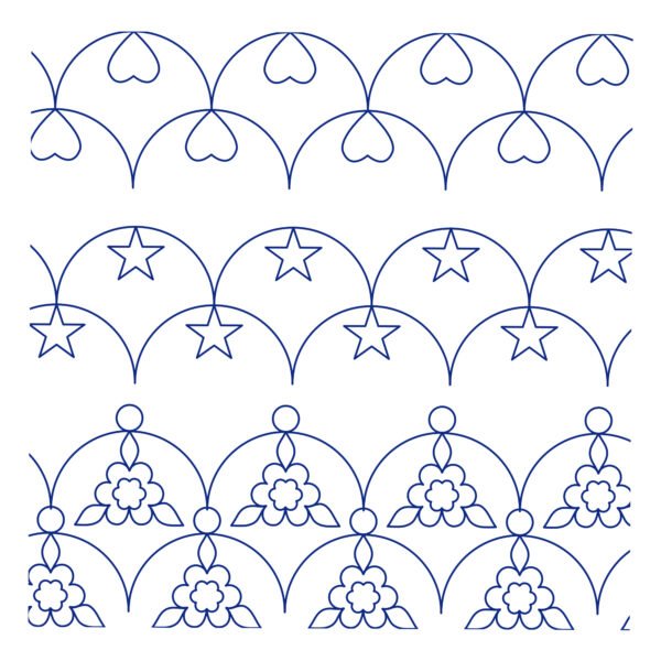 Clamshell set longarm quilting pattern bundle digital pantograph collection