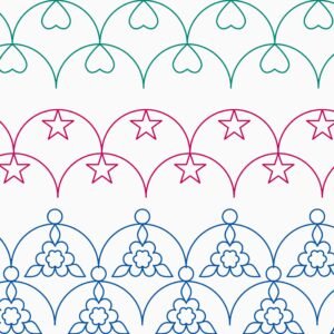 Clamshell Set patrón digital de acolchado longarm estilo Sashiko – Digital Harmony Quilting