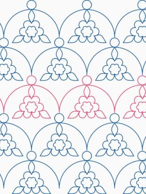 floral clamshell longarm quilting pattern edge to edge design