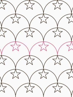modern geometric clamshell star longarm quilting pattern edge to edge design