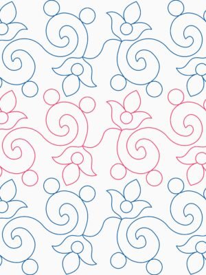 GALA Gala floral scroll longarm quilting pattern edge to edge design