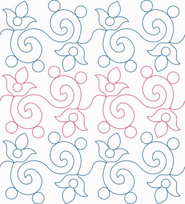 Gala floral scroll longarm quilting pattern edge to edge design