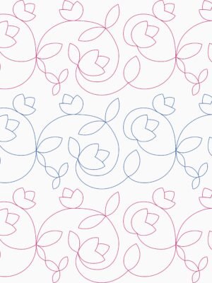 Wendy romantic floral edge to edge longarm quilting pattern E2E design