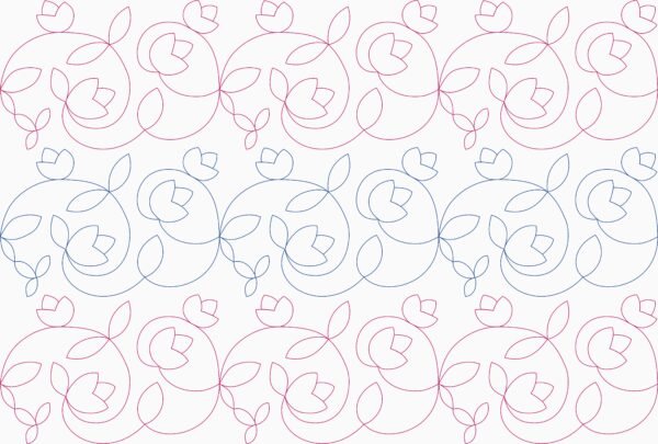 Wendy romantic floral edge to edge longarm quilting pattern E2E design