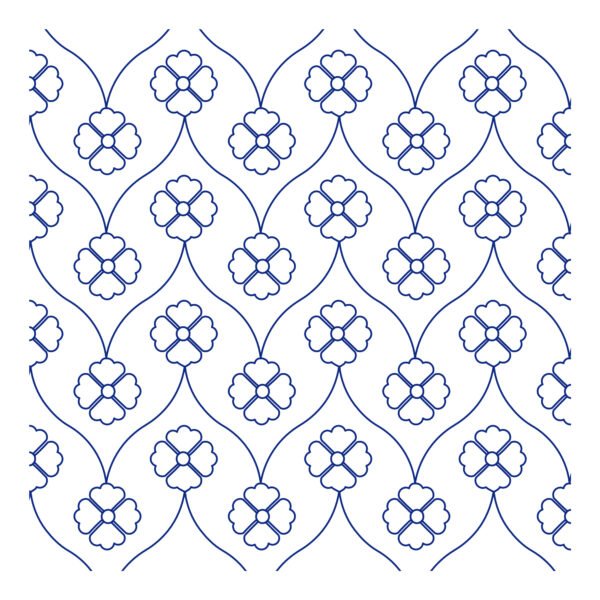Yaiza floral edge to edge longarm quilting pattern digital pantograph design