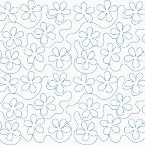 Florecer patrón digital de acolchado longarm floral fluido y alegre