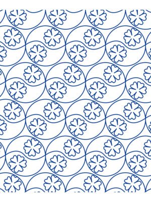 Looky Bloom E2E Longarm Quilting Pattern Looky Bloom edge to edge longarm quilting pattern with circular floral clamshell design