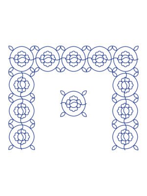 Merlin floral longarm quilting border pattern for computerized quilting machines