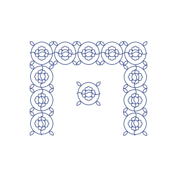 Merlin floral longarm quilting border pattern for computerized quilting machines