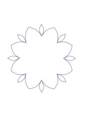 Petal Crown quilting frame pattern with decorative petal crown design for longarm quilting machines