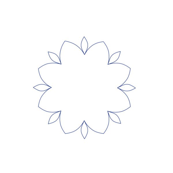 Petal Crown quilting frame pattern with decorative petal crown design for longarm quilting machines