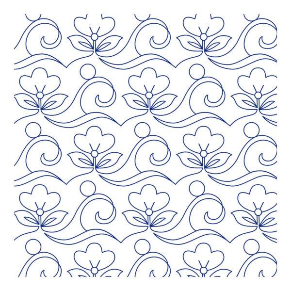 Meliora E2E longarm quilting pattern floral pantograph continuous design